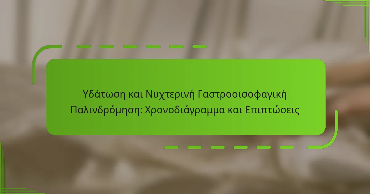 Υδάτωση και Νυχτερινή Γαστροοισοφαγική Παλινδρόμηση: Χρονοδιάγραμμα και Επιπτώσεις