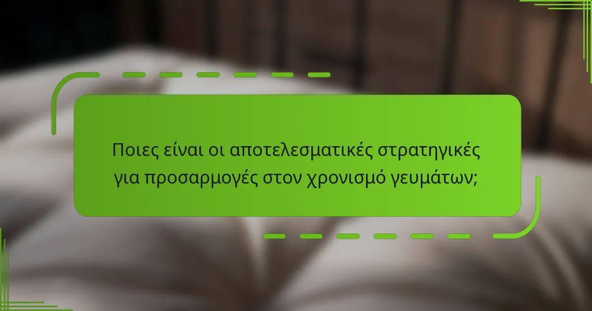 Ποιες είναι οι αποτελεσματικές στρατηγικές για προσαρμογές στον χρονισμό γευμάτων;